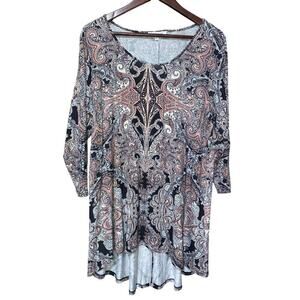 Rose + Olive‎ Tunic Top slit in back very soft size 1X